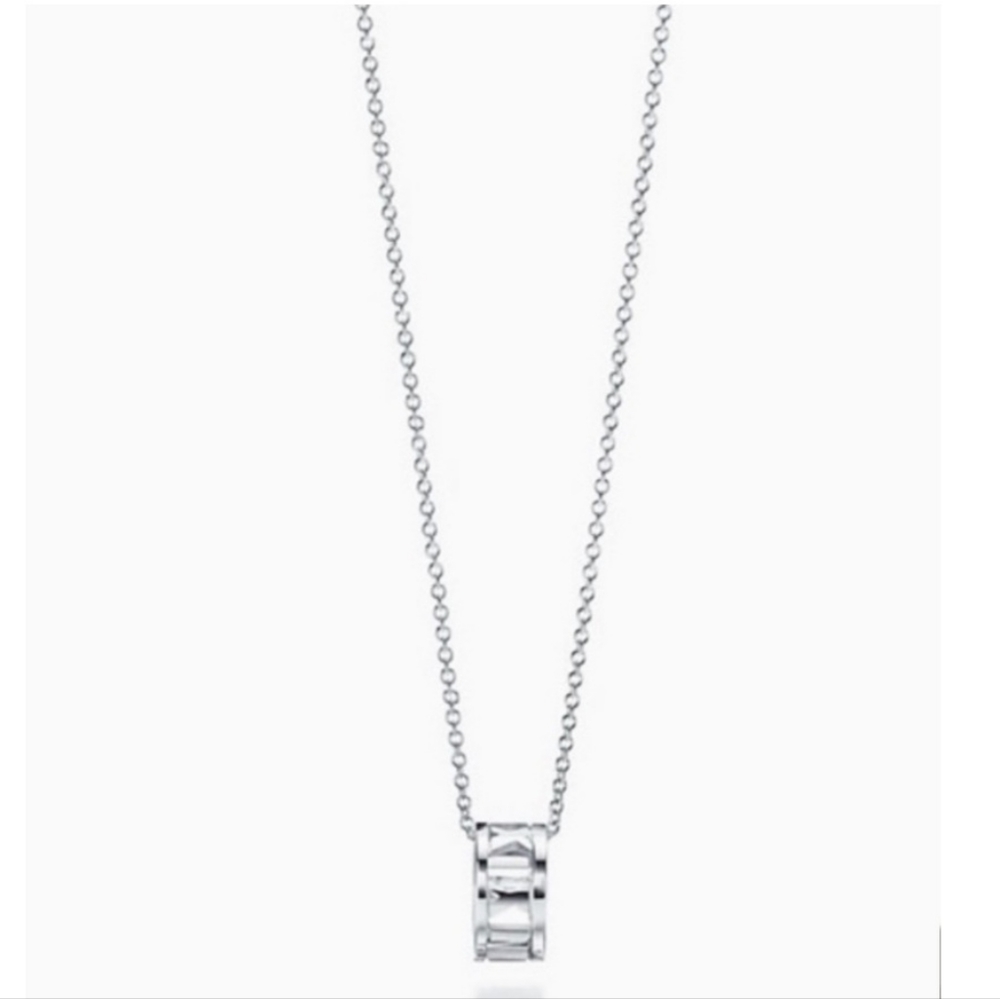 Authentic Tiffany & CO. Sterling Silver Open Atlas Pendant (925) - Picture 3 of 6